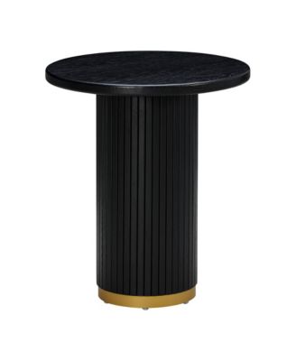 1 Piece Oak Brass Accent Entry Table