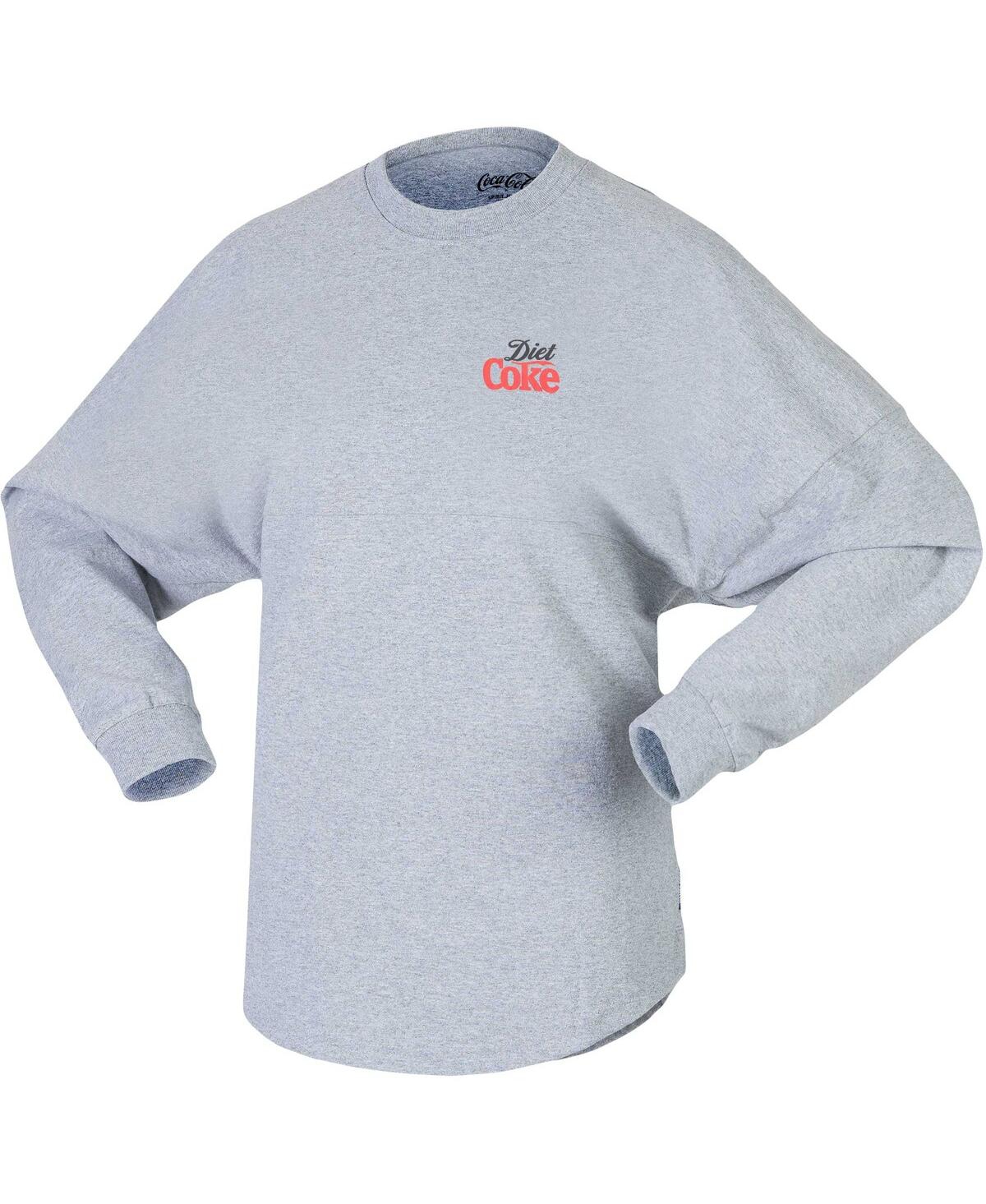 Shop Spirit Jersey Men's And Women's Heather Gray Diet Coke Long Sleeve T-shirt