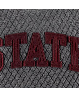 Women's Heather Charcoal Mississippi State Bulldogs Moose Quilted Pullover Sweatshirt