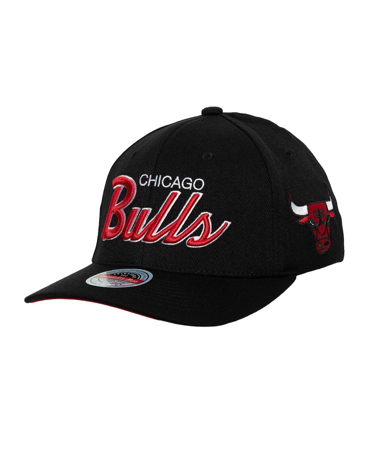 Mitchell & Ness Men's  Black Chicago Bulls Mvp Team Script 2.0 Stretch-snapback Hat In Black