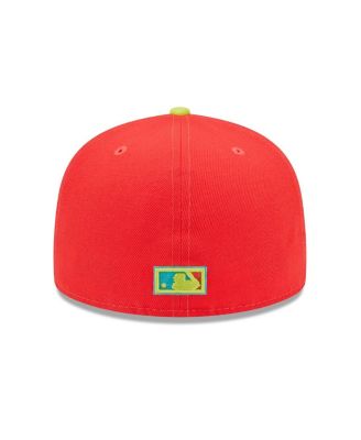 Men's Red, Neon Green Washington Nationals 2008 Inaugural Season Lava Highlighter Combo 59FIFTY Fitted Hat
