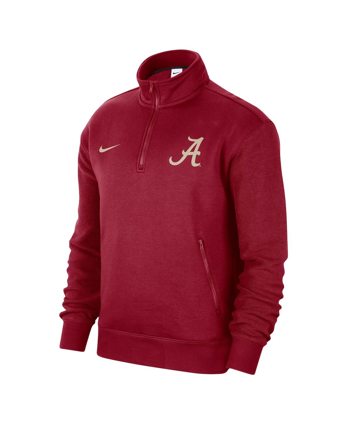 Shop Nike Men's  Crimson Alabama Crimson Tide Campus Athletic Department Quarter-zip Sweatshirt