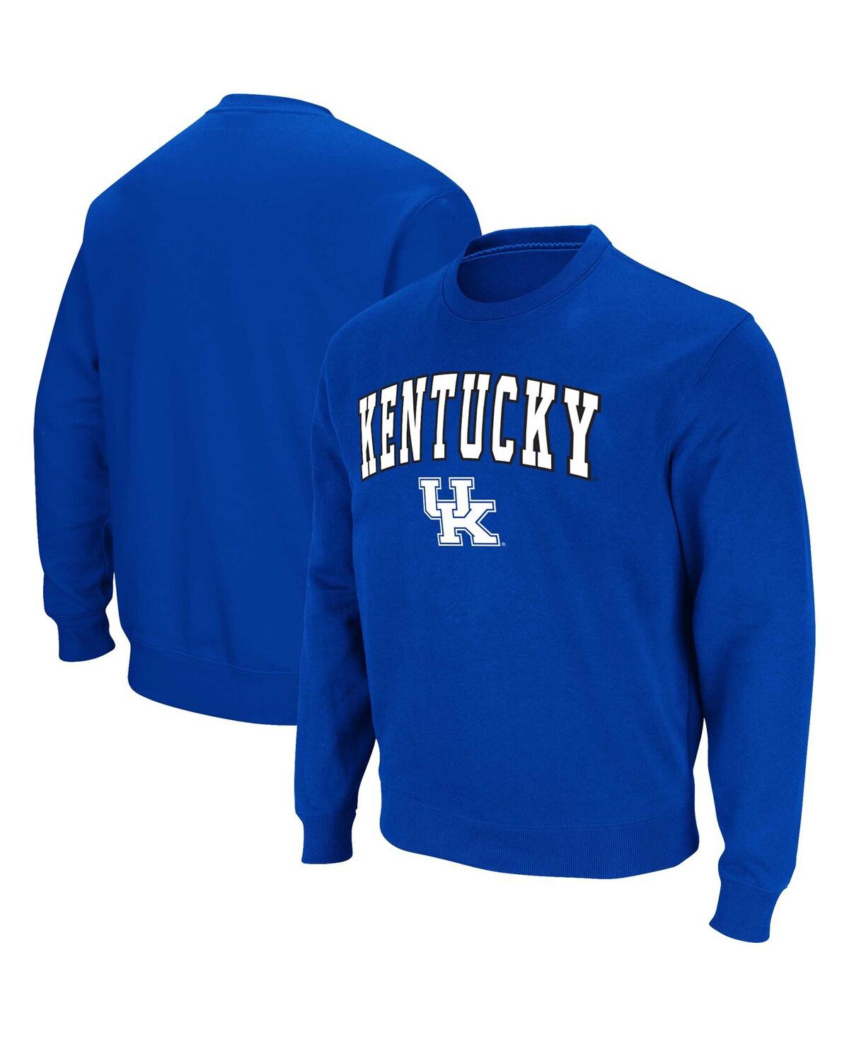Colosseum Men's  Royal Kentucky Wildcats Arch And Logo Pullover Sweatshirt