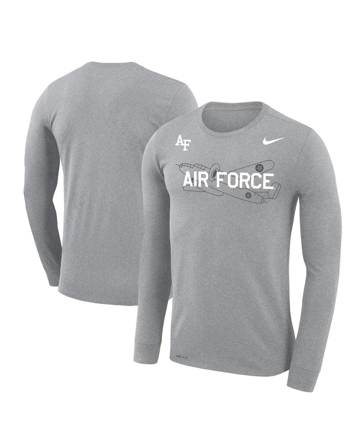 Shop Nike Men's  Heather Gray Air Force Falcons Rivalry Plane Legend Performance T-shirt