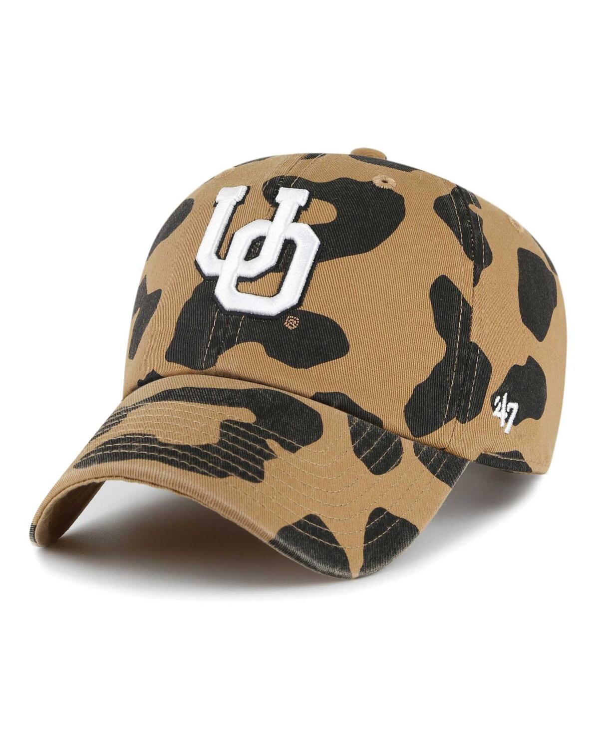 47 Brand Women's ' Oregon Ducks Rosette Leopard Clean Up Adjustable Hat In Brown
