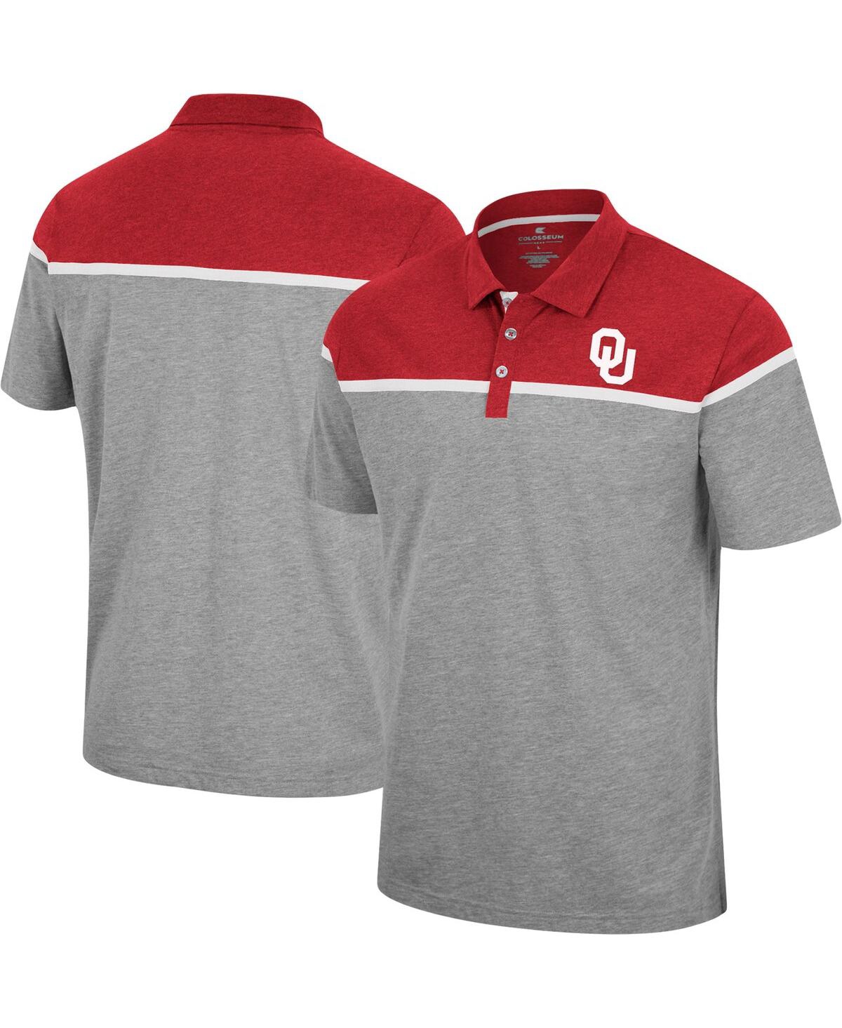 Colosseum Men's  Heather Gray Oklahoma Sooners Chamberlain Polo Shirt In Heather Gray