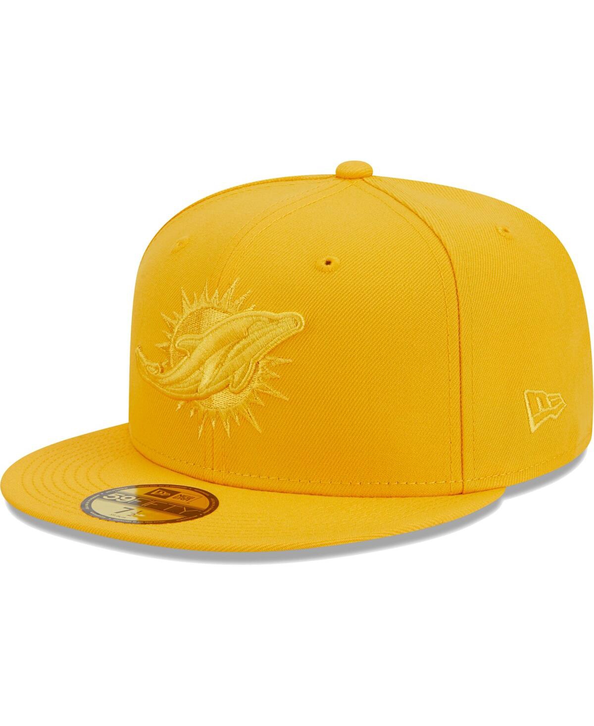 Men's New EraMiami Dolphins Color Pack 59FIFTY Fitted Hat - Gold