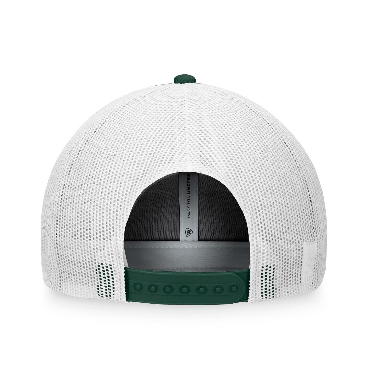 Мужская кепка Top of the World Green, Black Michigan State Spartans Daybreak Foam Trucker Adjustable Hat — фото 4