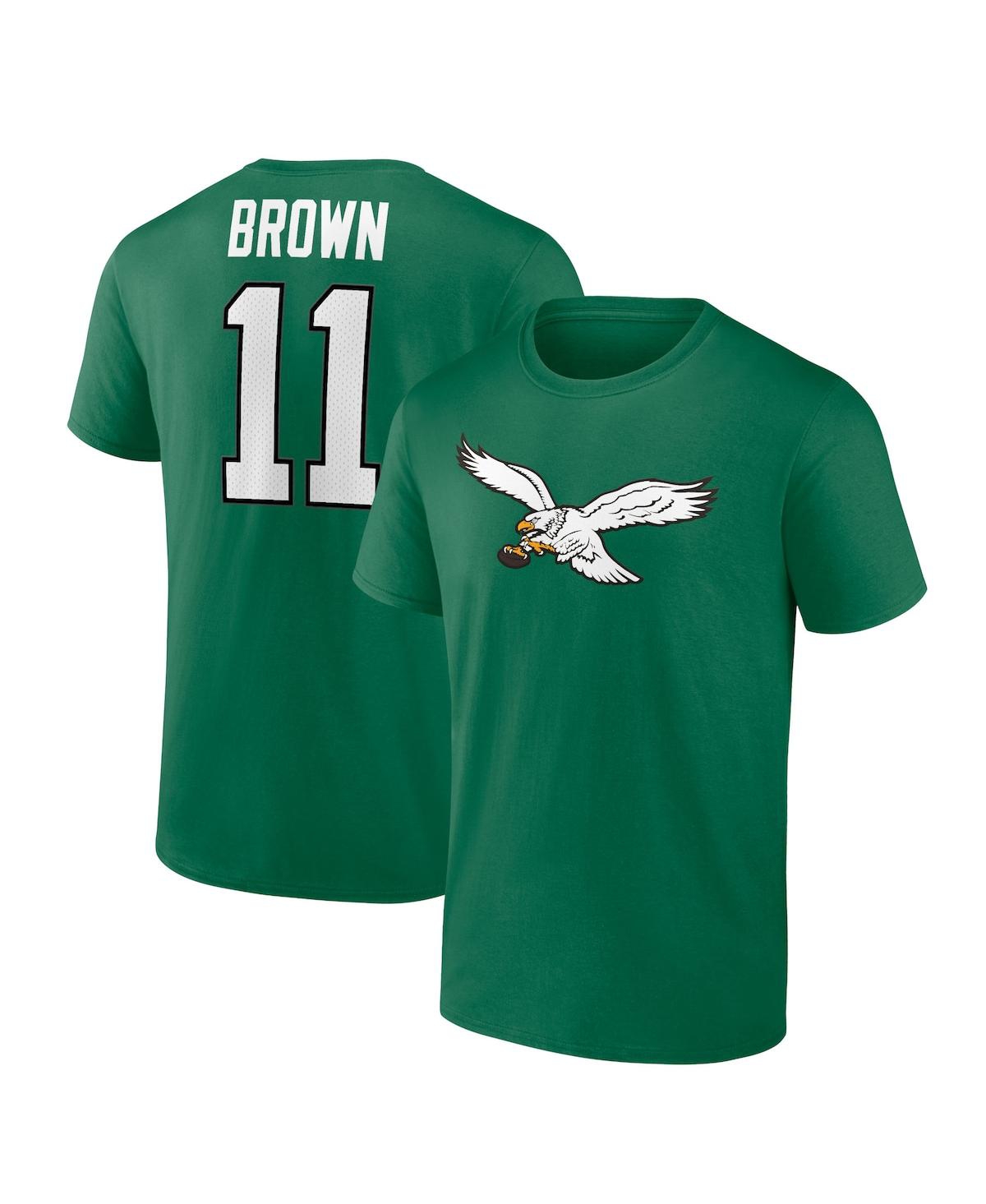 Men's Fanatics A.j. BrownPhiladelphia Eagles Player Icon Name and Number T-shirt - Kelly Green