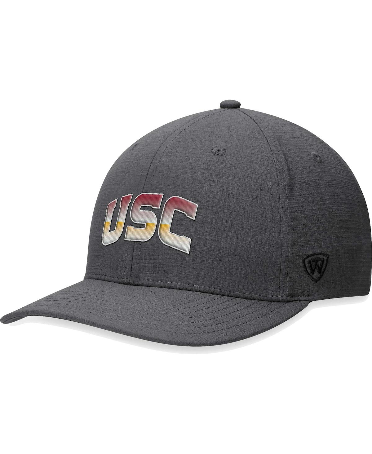 Shop Top Of The World Men's  Gray Usc Trojans Iron Flex Hat