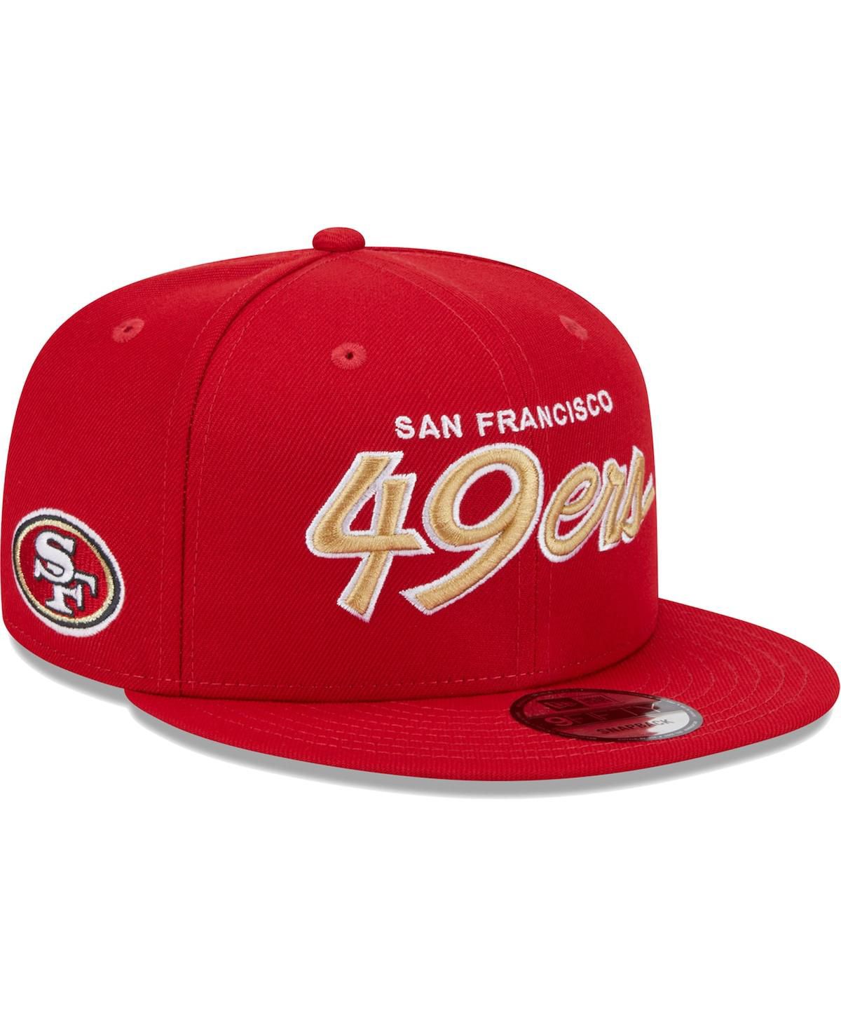 Мужская алая шляпа-бейсболка San Francisco 49ers Main Script 9FIFTY Snapback
