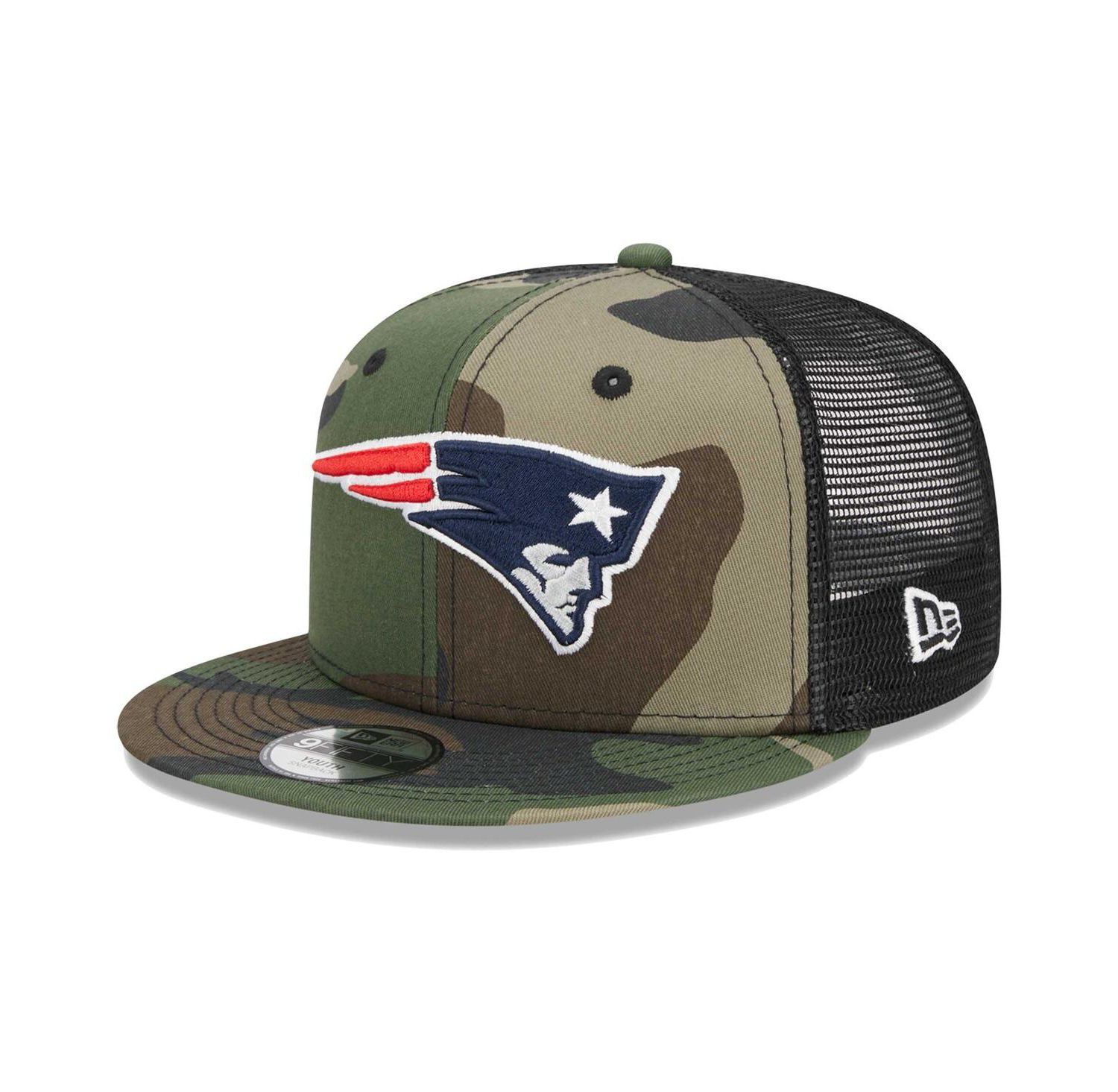 Big Boys and Girls Camo New England Patriots Main Trucker 9FIFTY Snapback Hat