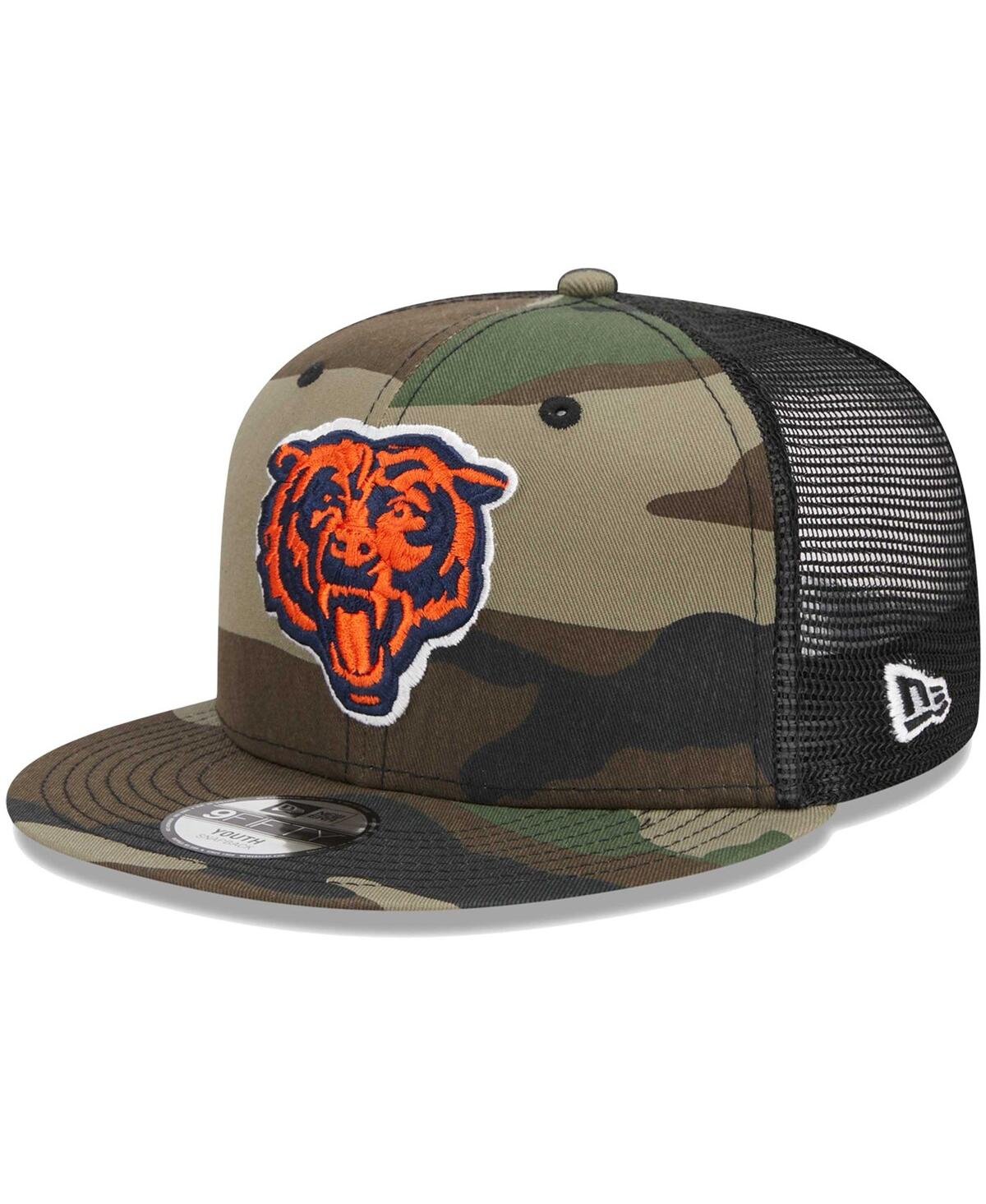New Era Kids' Big Boys And Girls  Camo Chicago Bears Alternate Logo Main Trucker 9fifty Snapback Hat