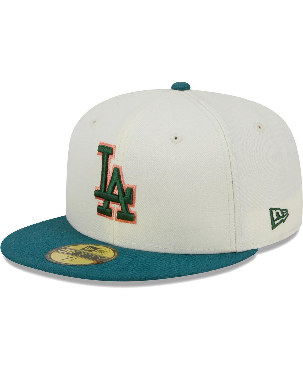 New Era Cream Los Angeles Dodgers Chrome Evergreen 59fifty Fitted Hat In Cream