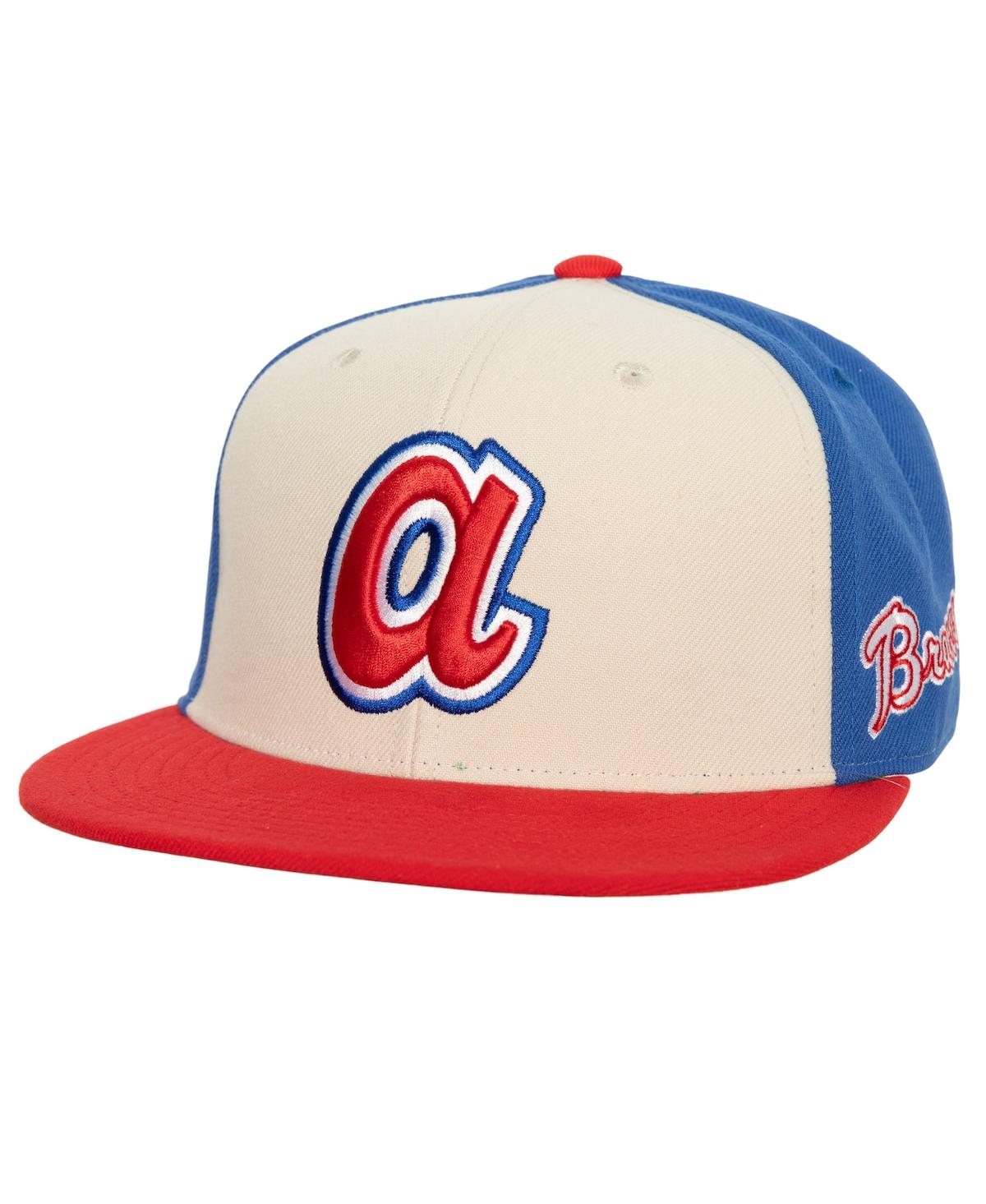 UPC 197507002436 product image for Men's Mitchell & Ness Cream, Red Atlanta Braves National League Centennial Homef | upcitemdb.com