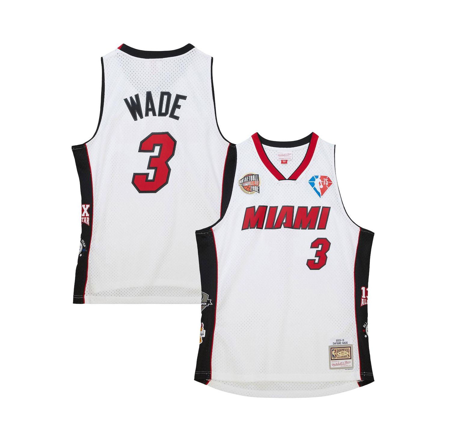 Men's and Women's Dwyane Wade White Miami Heat Hall of Fame Class of 2023 Throwback Swingman Jersey