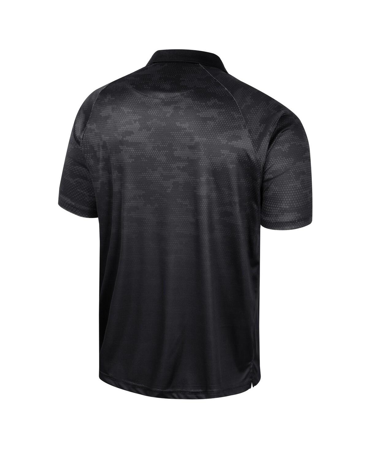 Shop Colosseum Men's  Black Appalachian State Mountaineers Honeycomb Raglan Polo Shirt