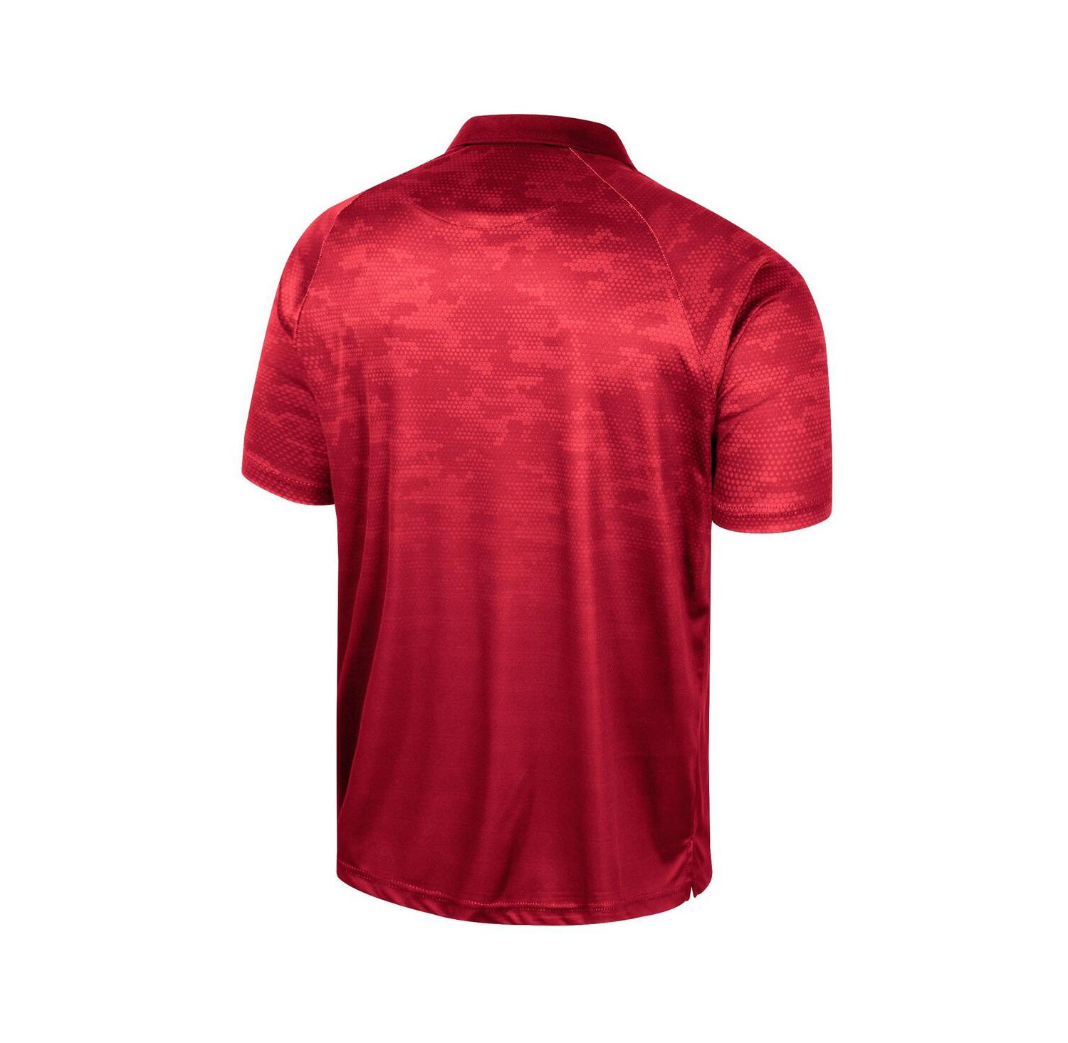 Men's Red Wisconsin Badgers Honeycomb Raglan Polo Shirt