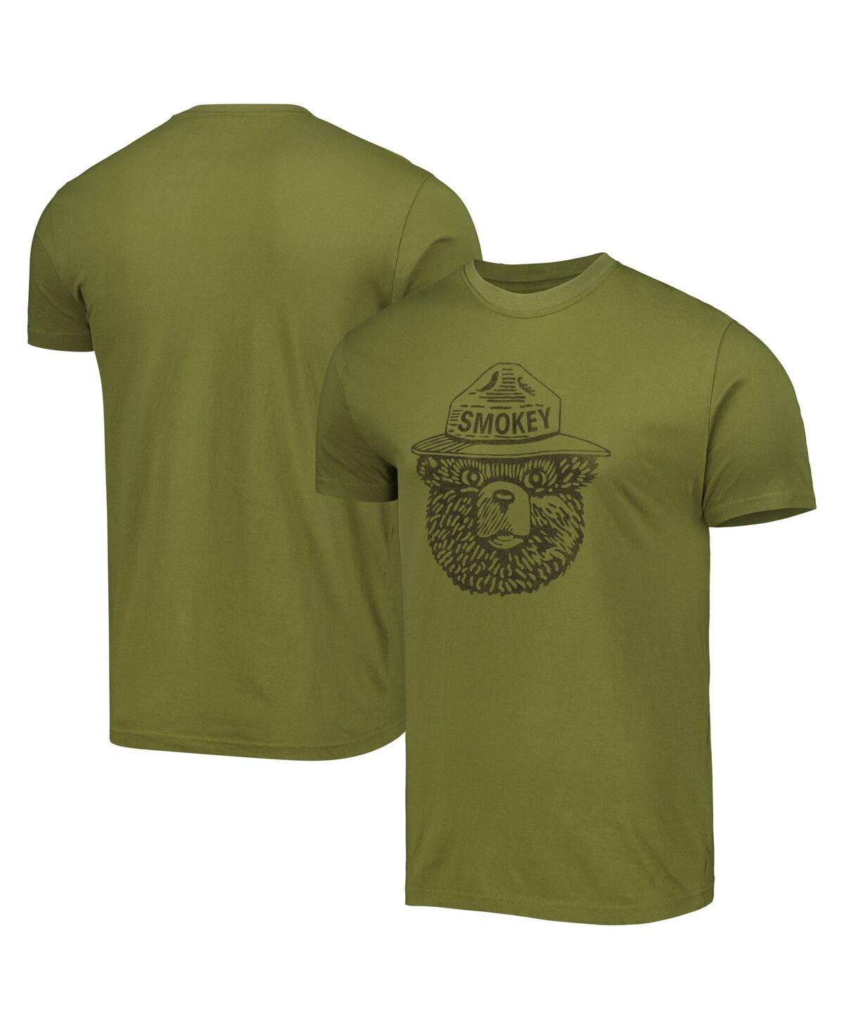 Shop American Needle Men's And Women's  Green Smokey The Bear Brass Tacks T-shirt