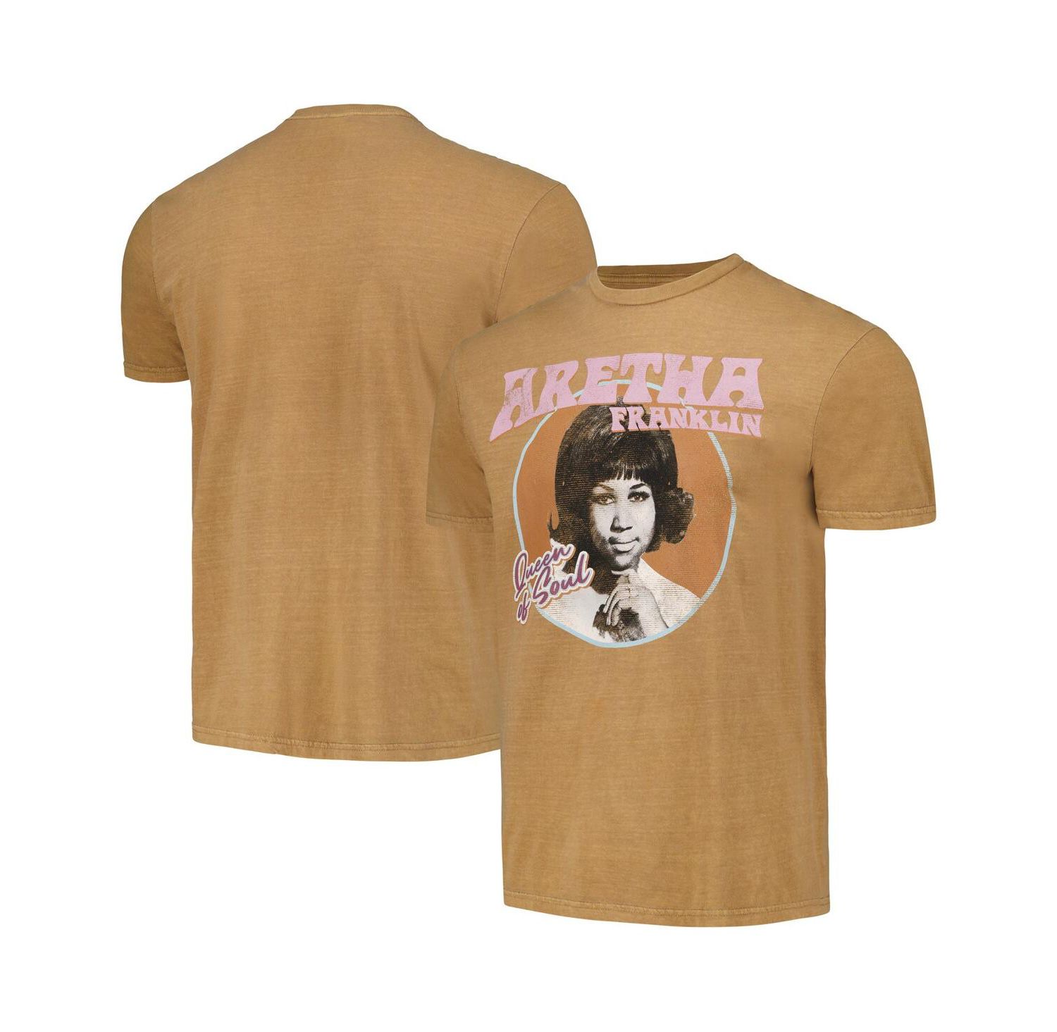 Men's Brown Aretha Franklin Washed Graphic T-shirt