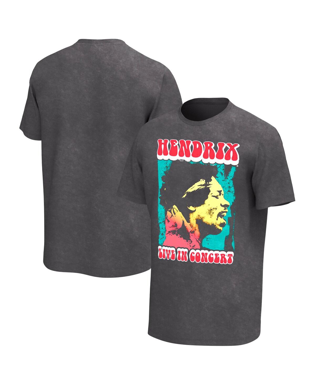 Men's Black Jimi Hendrix Live In Concert Washed Graphic T-shirt - Black