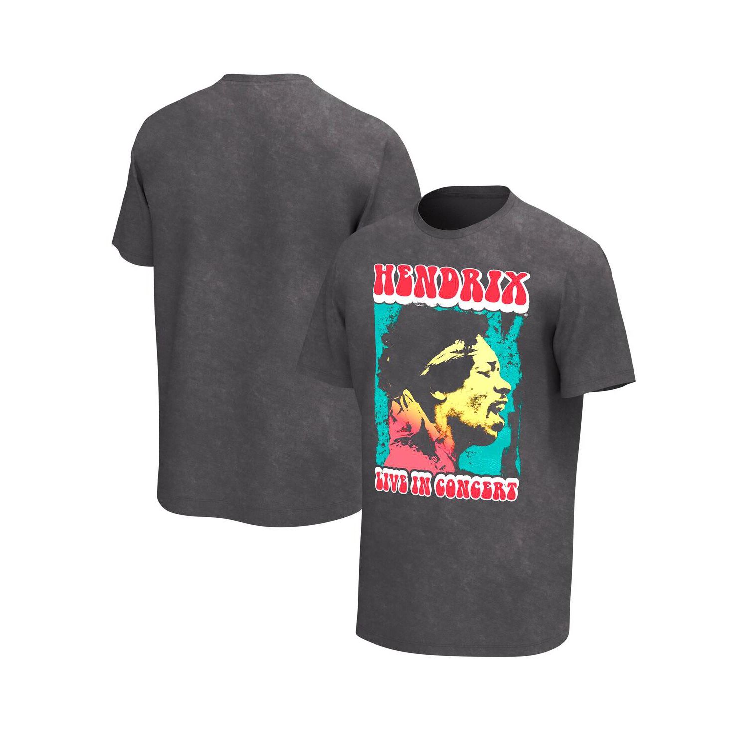 Men's Black Jimi Hendrix Live In Concert Washed Graphic T-shirt