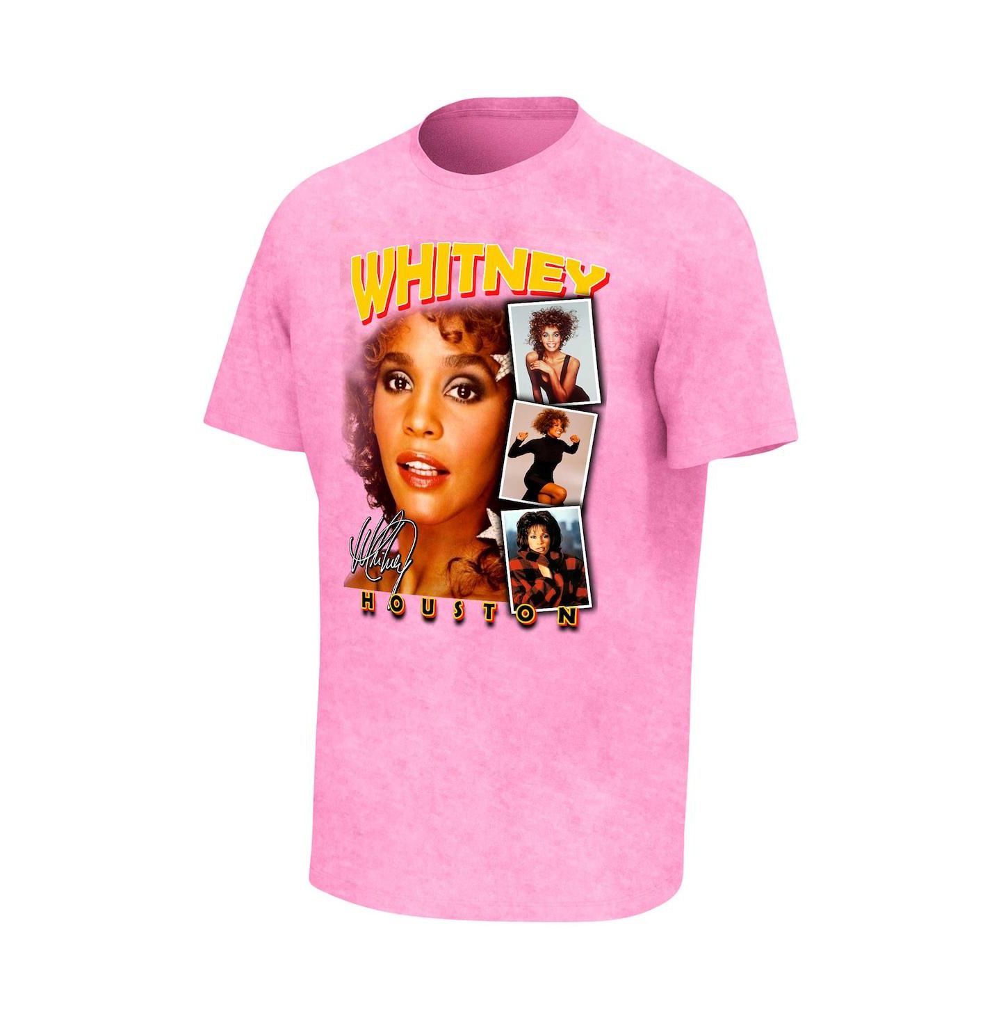 Мужская футболка Philcos Pink Whitney Houston Photo Collage Washed — фото 3