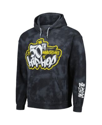 Men's Black 50th Anniversary of Hip Hop Washed Graphic Pullover Hoodie