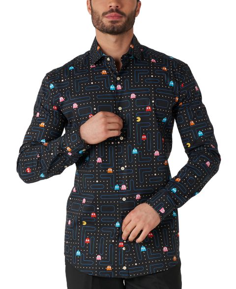 Мужские рубашки OppoSuits Printed Theme Party Shirts For Men, цвет: Чёрный