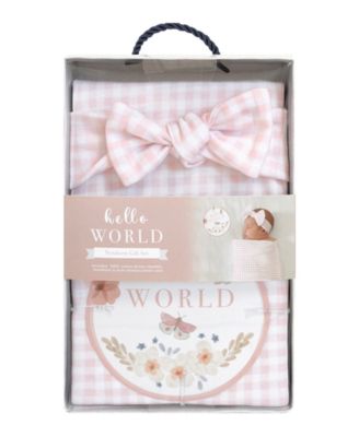 Baby Girls Hello World Gift Set, 3 Piece