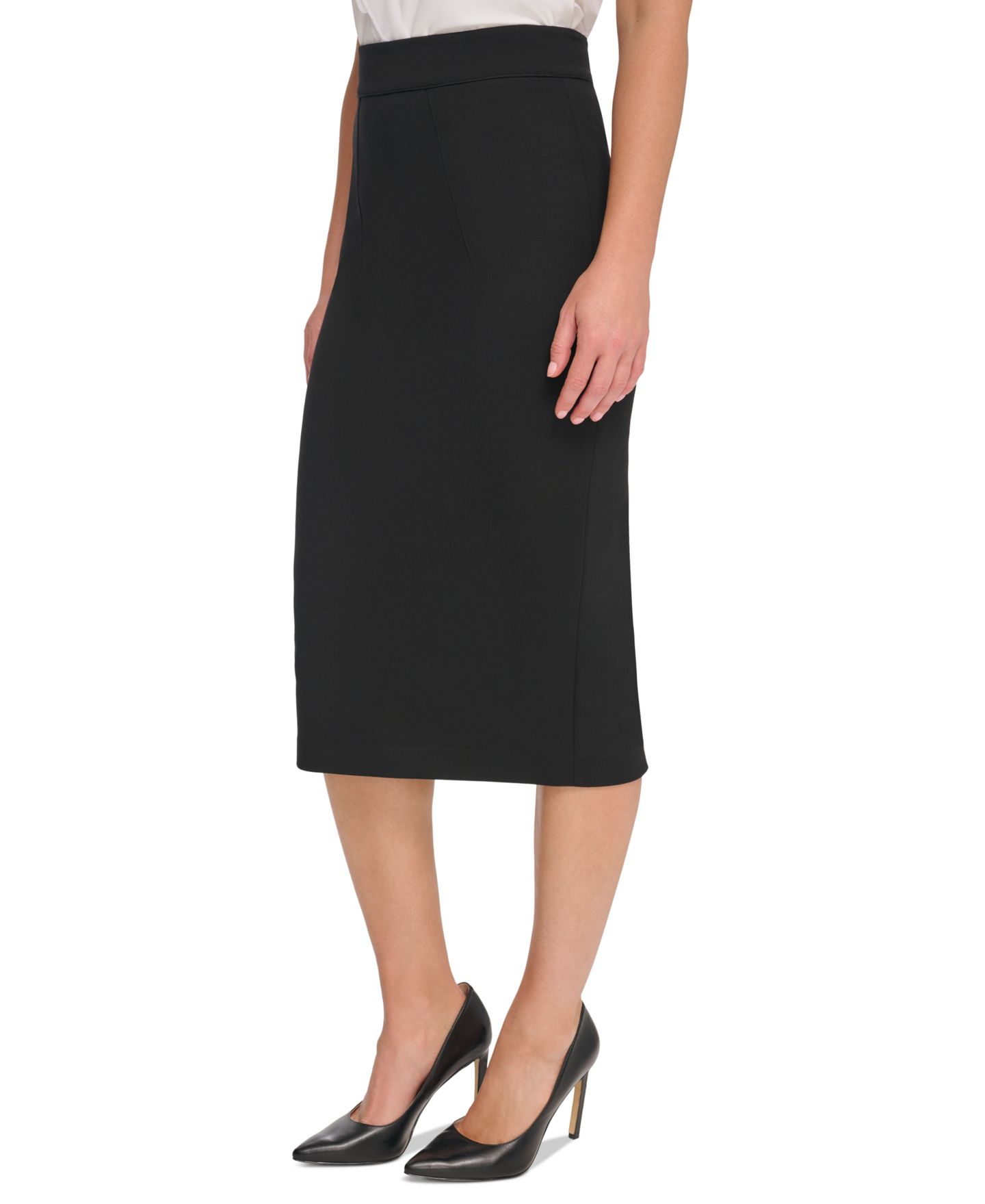 Женская юбка Tommy Hilfiger Ponte Pencil Midi, цвет: Чёрный — фото 3
