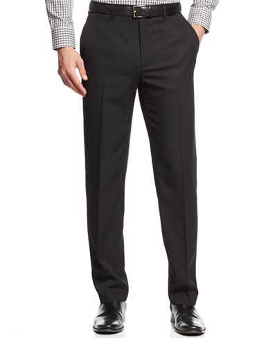 Alfani Flat-Front Slim-fit Herringbone Wrinkle-Resistant Pants