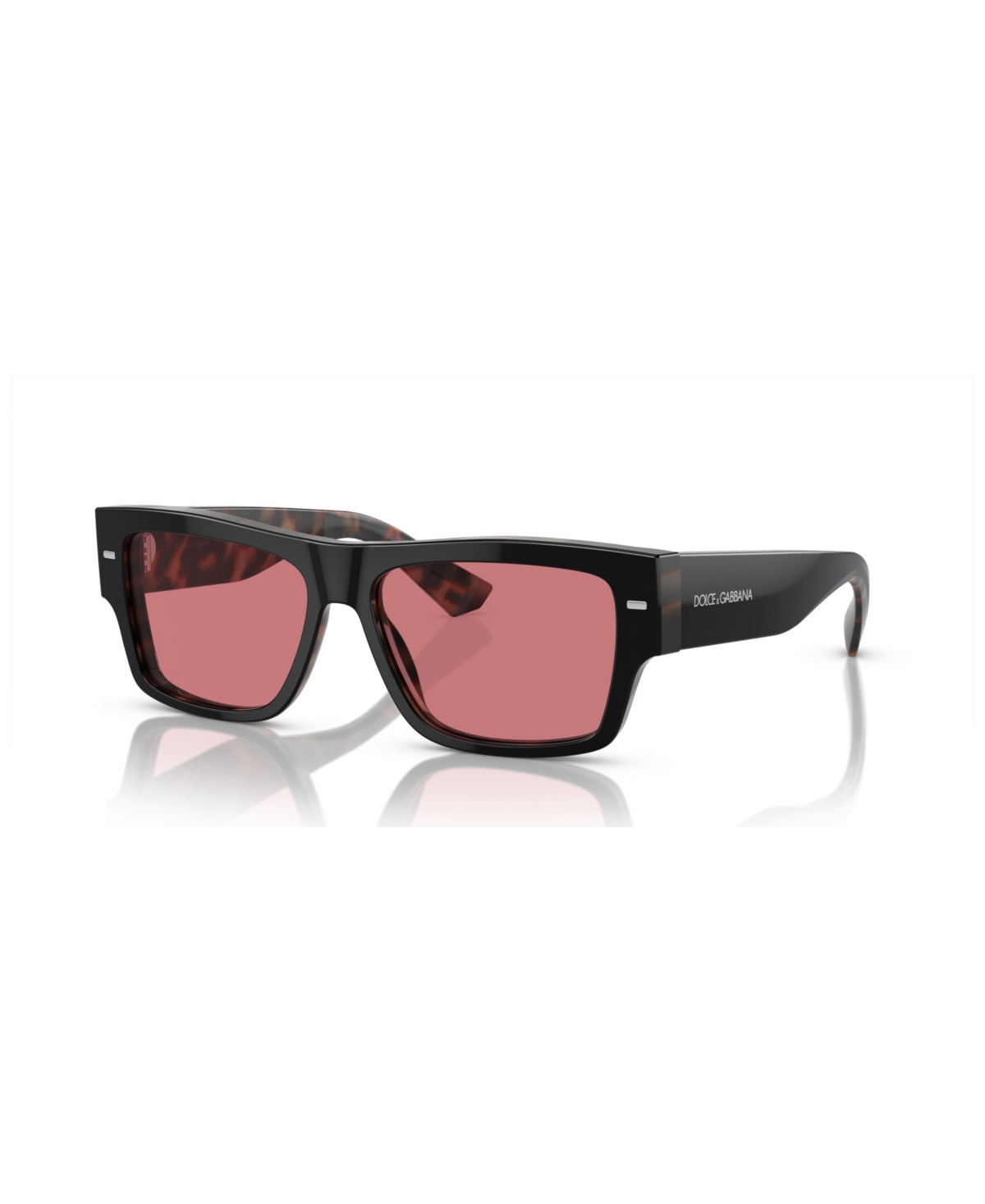 Dolce & Gabbana Men's Low Bridge Fit Sunglasses Dg4451f In Black On Red Havana