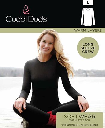 Cuddl Duds Women's Softwear Long-Sleeve Crewneck Top - Macy's