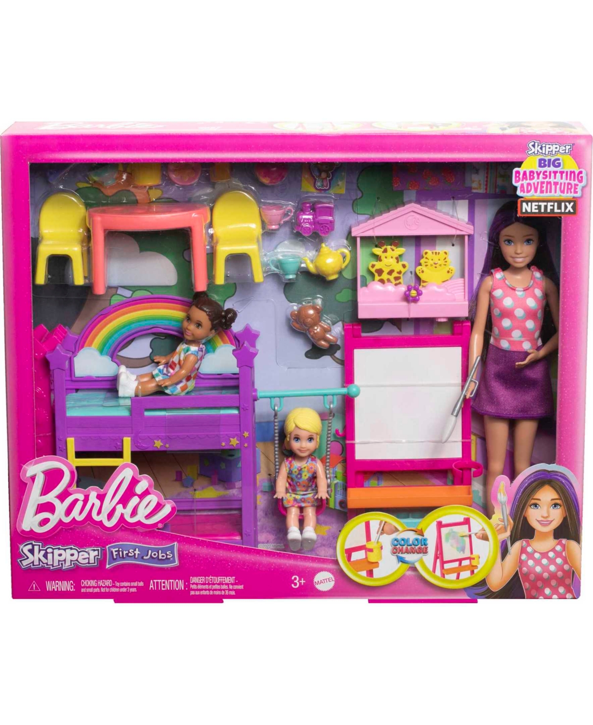 Shop Barbie Skipper First Jobs Daycare Playset With 3 Dolls, Furniture & Accessories In Multi-color