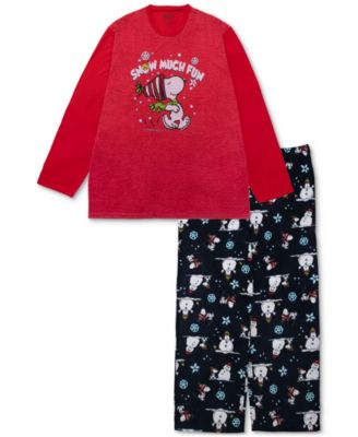 Peanuts Womens' Snoopy and Woodstock Ho Ho Ho Ugly Sweater Pajama