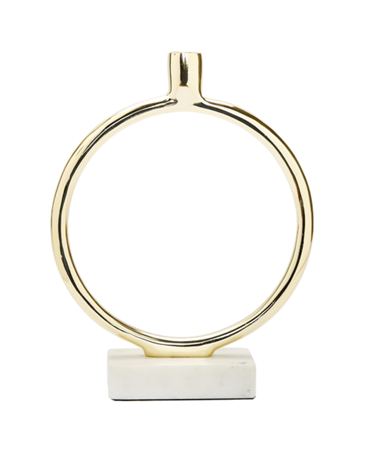 Shop Classic Touch Circular Taper Candle Holder On Marble Base, 11.75" H In Gold