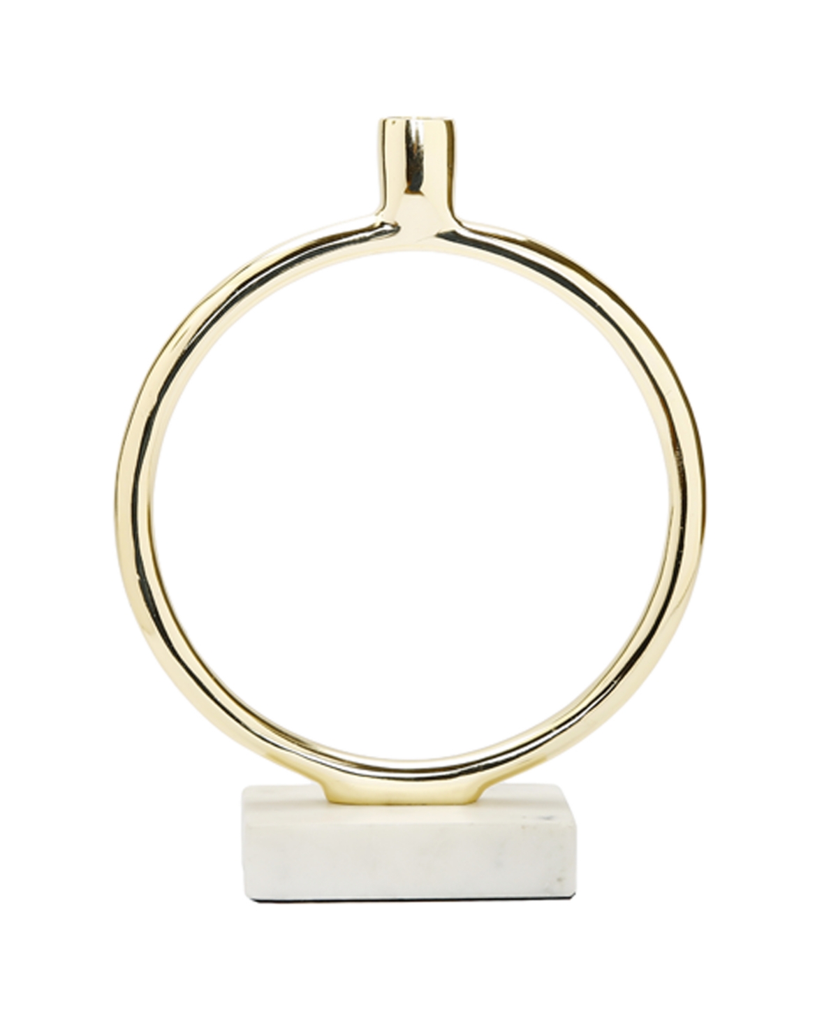 CLASSIC TOUCH CIRCULAR TAPER CANDLE HOLDER ON MARBLE BASE, 11.75" H 