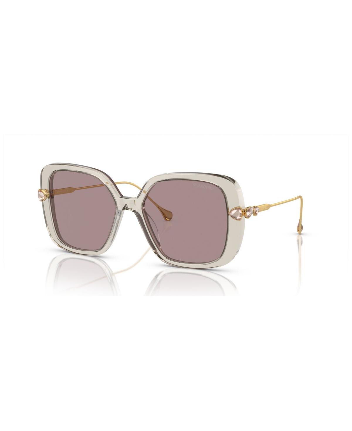 Swarovski Sk6011 Square-frame Acetate Sunglasses In Transparent Light Brown