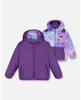 Transition Reversible Plush And Nylon Jacket Grape Purple