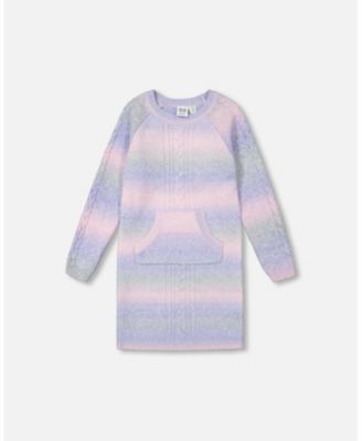 Deux par Deux Big Girls Gradient Knitted Sweater Dress Lilac - Macy's