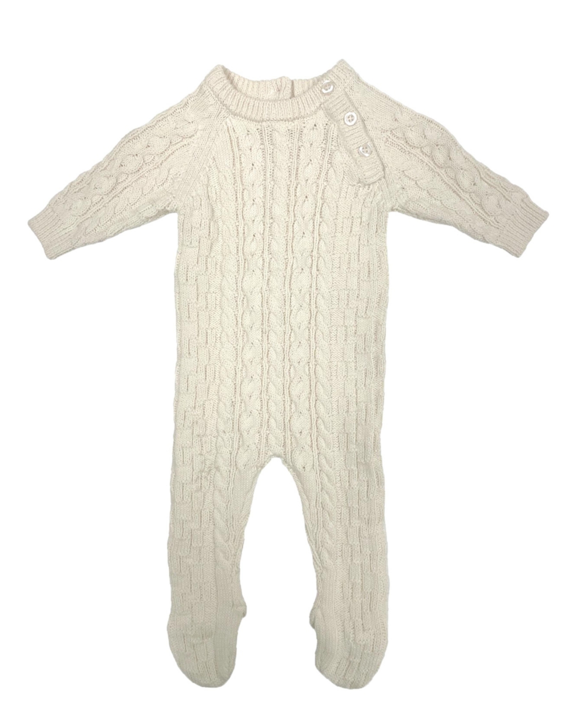 Maniere Baby Girls Noovel Multi Knit Footed Coverall In Ivory