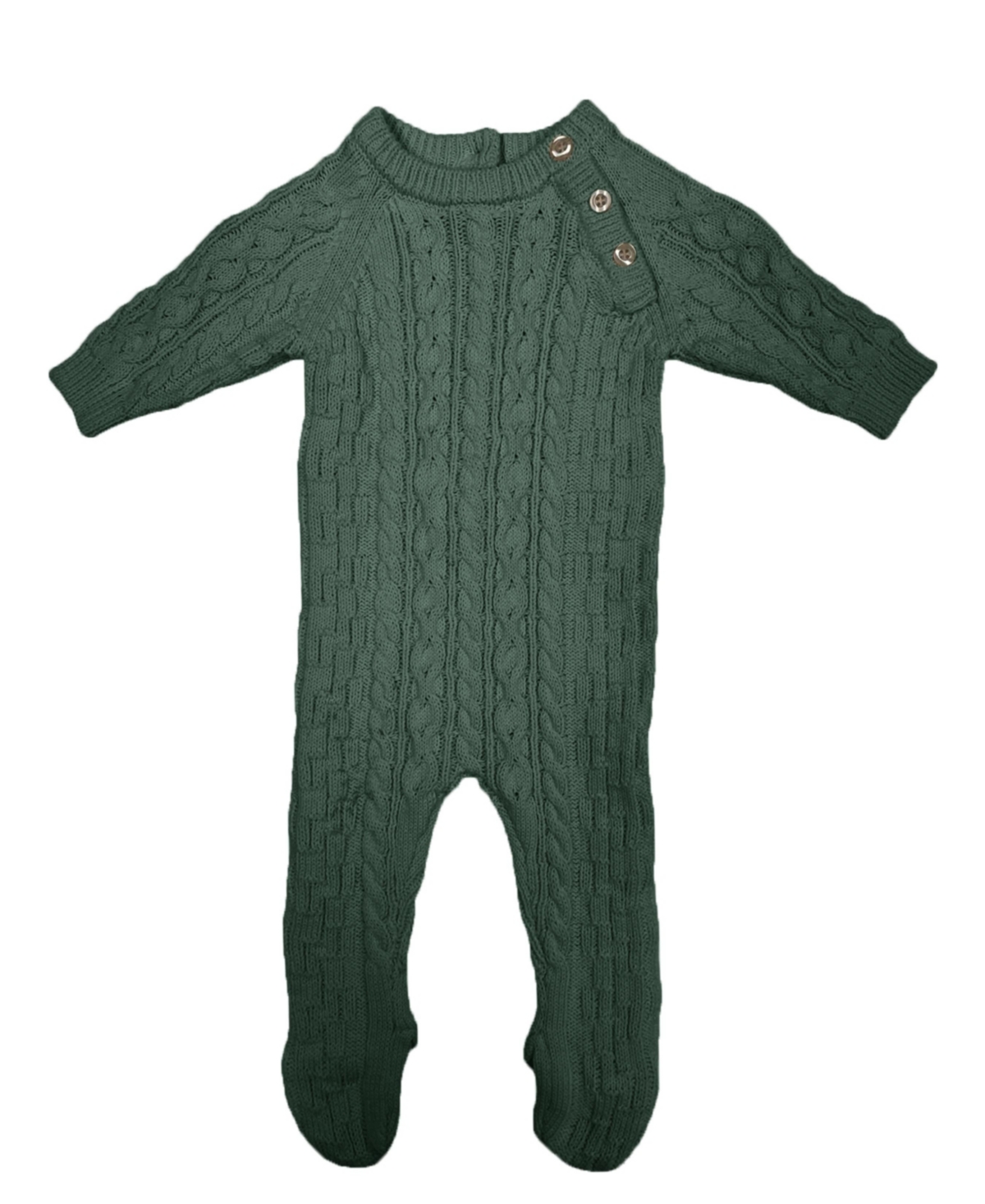 Maniere Baby Girls Noovel Multi Knit Footed Coverall In Sage