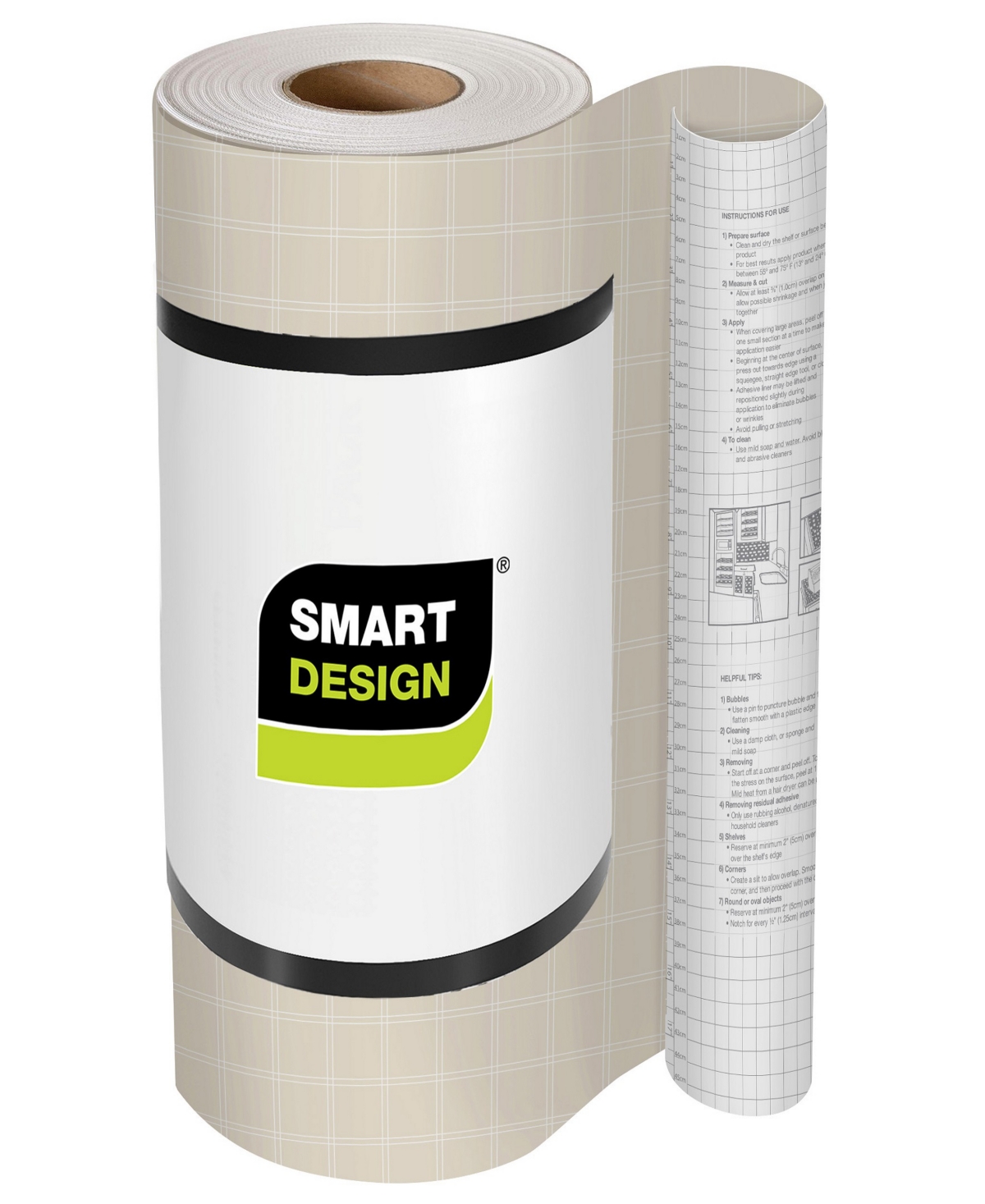 Smart Design Bonded Grip Shelf Liner, 12" X 10' Roll In Beige