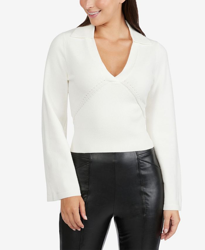 Laundry by Shelli Segal Women's Vneck Sweater with Collar Macy's