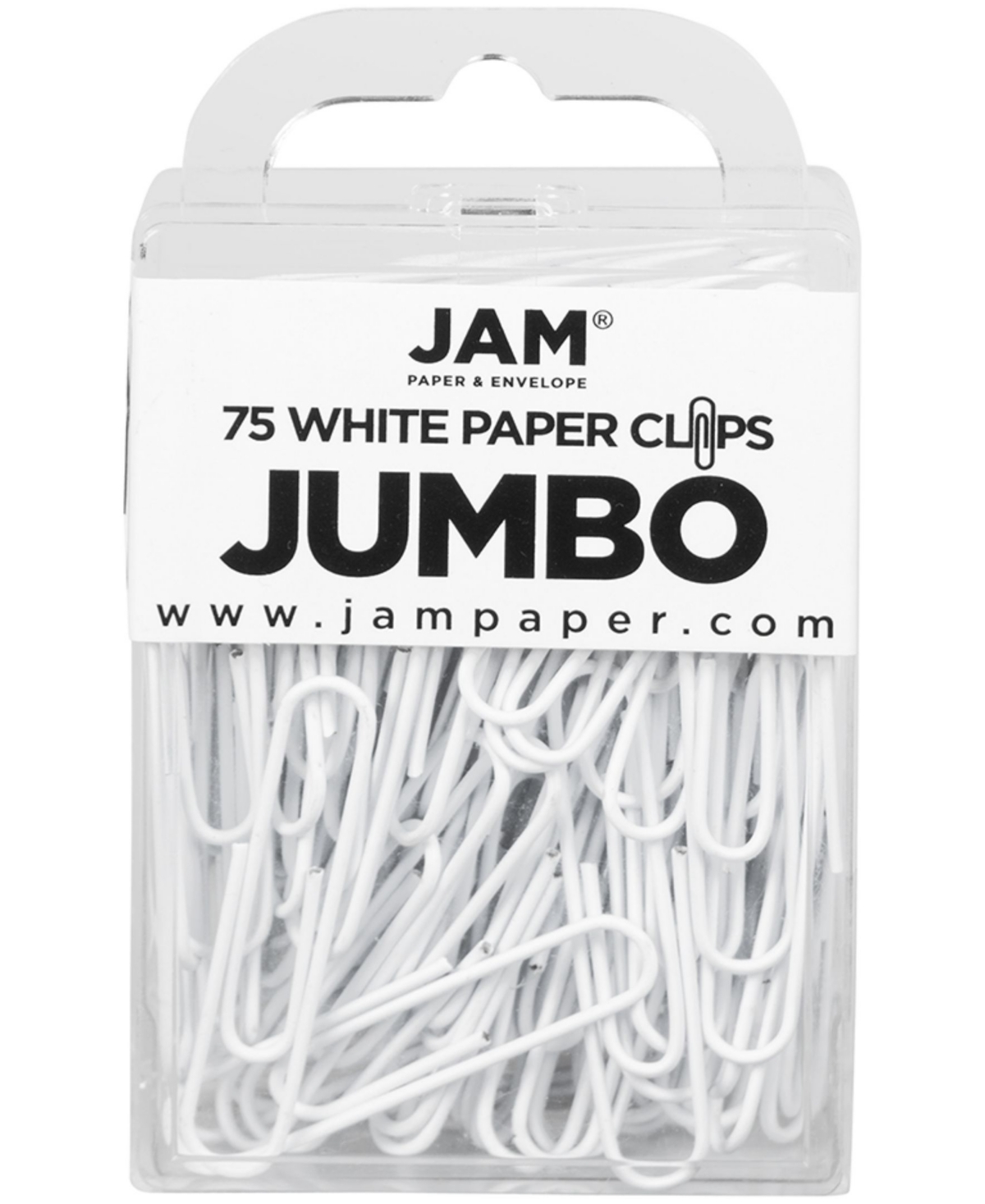 Jam Paper Colorful Jumbo Paper Clips In White