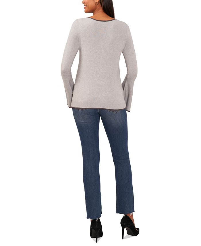 Sam & Jess Women's Cozy Crewneck Bell Sleeve Sweater - Macy's