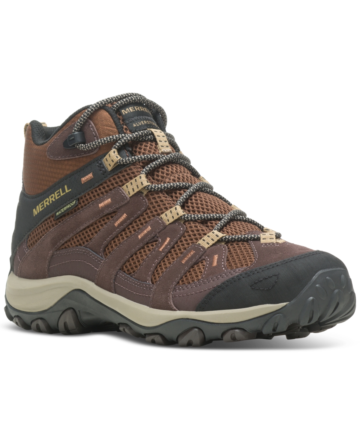 Shop Merrell Men's Alverstone 2 Waterproof Hiking Boots In Earth,espresso