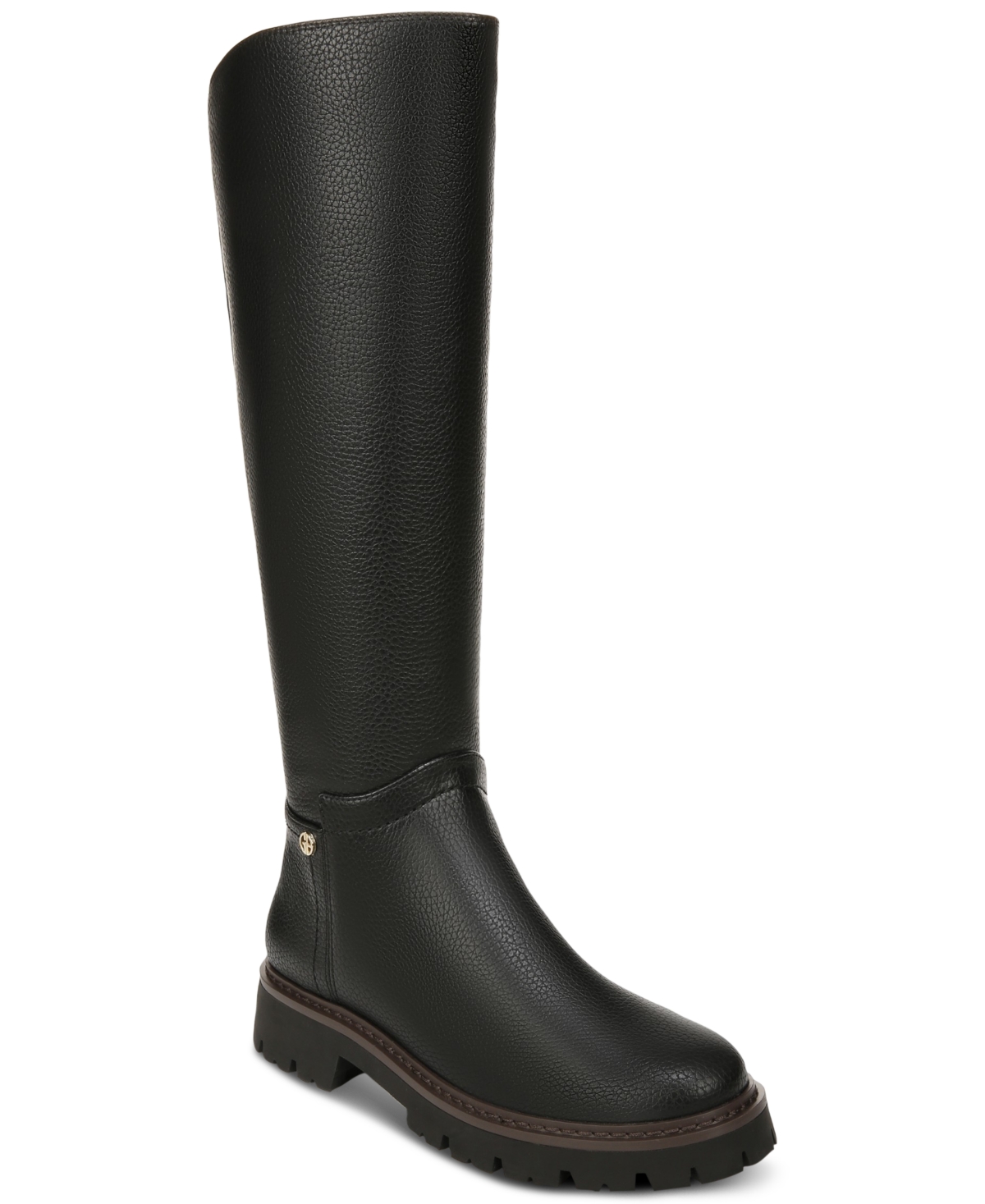 Giani Bernini Women's Jordyy Memory Foam Lug Sole Knee High Riding Boots, Created For Macy's In Black