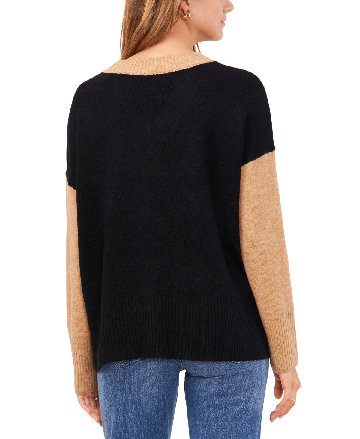 Vince Camuto Women's Colorblocked Drop-Shoulder Sweater